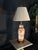 Vintage Chinoiserie Porcelain Table Lamp With Terracotta Floral Motif and Pleated Shade For Sale In Miami - Image 6 of 10