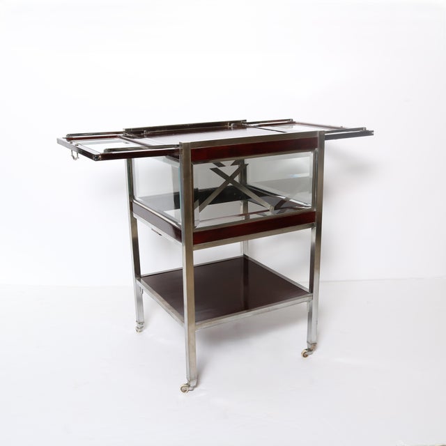 Wood Mid 20th Century Lawyers Coffin - Bar Cabinet, with retractable shelf. For Sale - Image 7 of 7