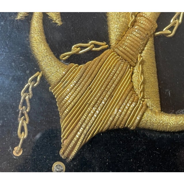 Antique Hand Embroidered Greek Christian Orthodox Sailor Crucifix Cross Art For Sale - Image 10 of 11