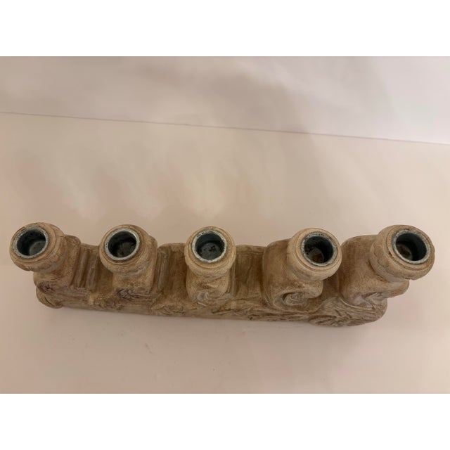 1940s Rococo Style Five Arm Wooden Candelabra For Sale - Image 4 of 7