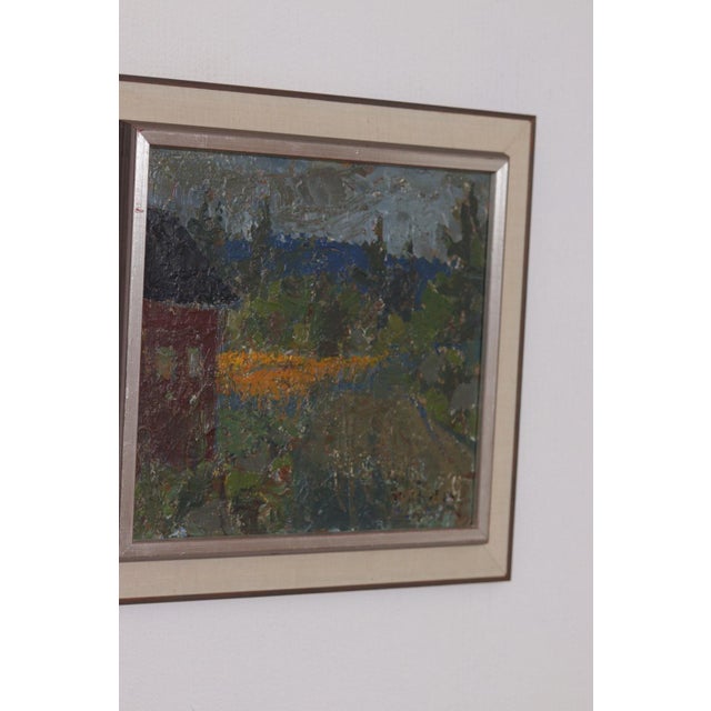 Svan Grandin, House and Garden, 1950s, Oil on Panel, Framed For Sale - Image 8 of 13