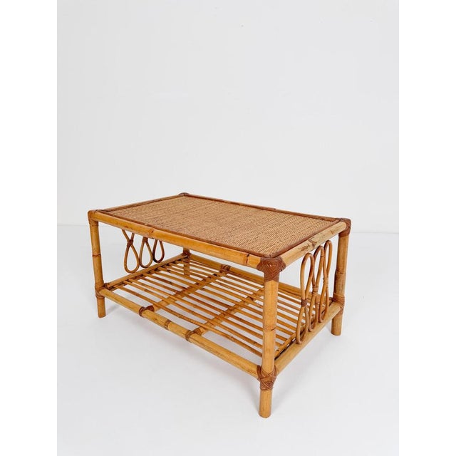 Mid-Century Modern Italian Riviera Coffee Table in Bamboo with Rattan and Wicker, 1960s For Sale - Image 14 of 18