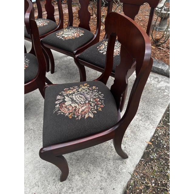 1960s One Drop Leaf Table and Seven Chairs For Sale - Image 4 of 7