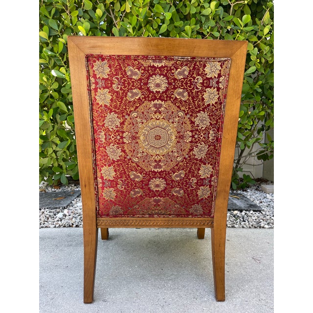 Vintage Sherrill Carved Wood Bergère-Style Accent Armchair – French / Hollywood Regency For Sale In Naples, FL - Image 6 of 12