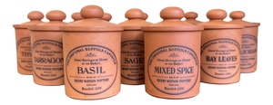Terracotta Farmhouse Kitchen Jars, 1950s, Set of 12