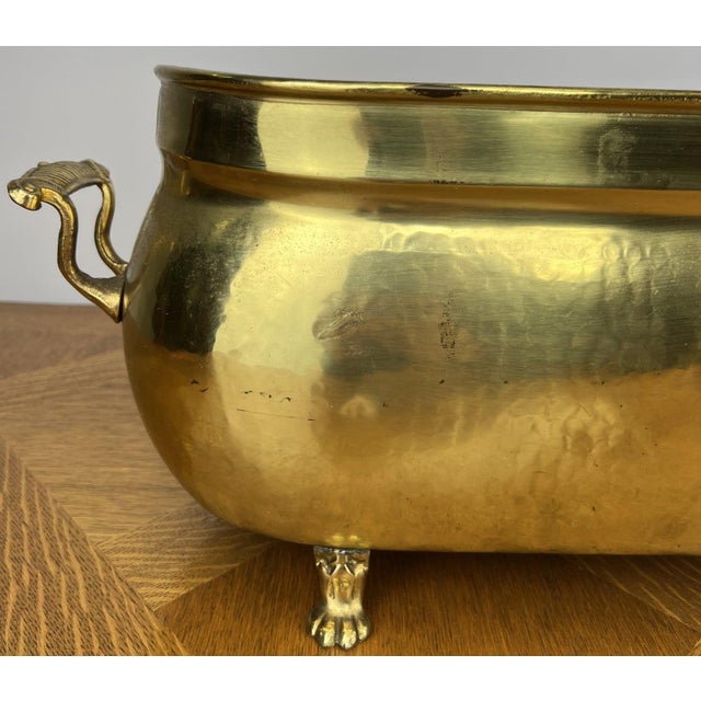 Vintage Style Brass Jardiniere with Handles For Sale - Image 6 of 18