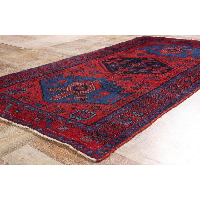 Red Late 19th Century Persian Bijar Rug, 03'08 X 07'01 For Sale - Image 8 of 10