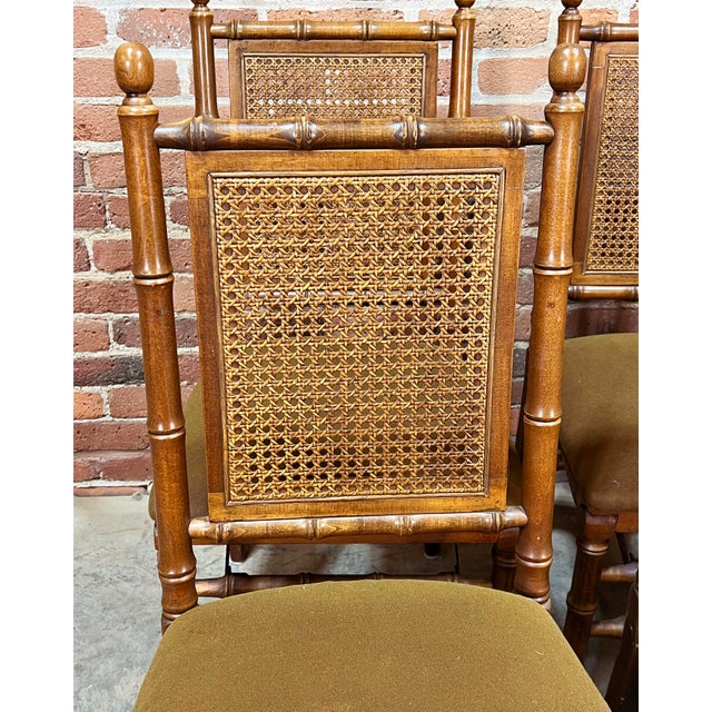Vintage Faux Bamboo Stakmore Folding Dining Chairs - Set of 8 For Sale - Image 9 of 12