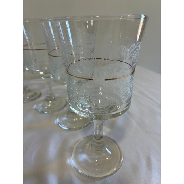 Vintage Bartlett Collins Etched Glass Goblets & Ice Bucket Set – 9 Pieces For Sale - Image 10 of 15