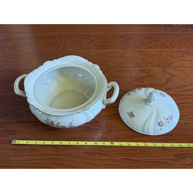Rare Rosenthal Elfenbein Viktoria Lombul Antique White Colored Soup Tureen Kronach Germany For Sale - Image 10 of 12