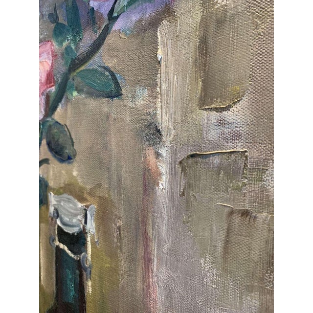 Swedish Artist, Vase with Camellias, 20th Century, Oil on Canvas, Framed For Sale - Image 10 of 14