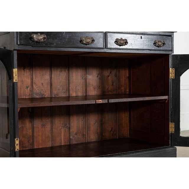 Antique English Ebonised Mahogany Glazed Bookcase, 1880 For Sale - Image 15 of 17