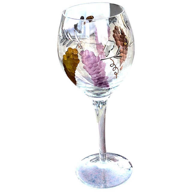 Glass Mirage by Monarch Handblown Etched Crystal Wine Glass 9.5" Inch - Set of 6 For Sale - Image 7 of 11