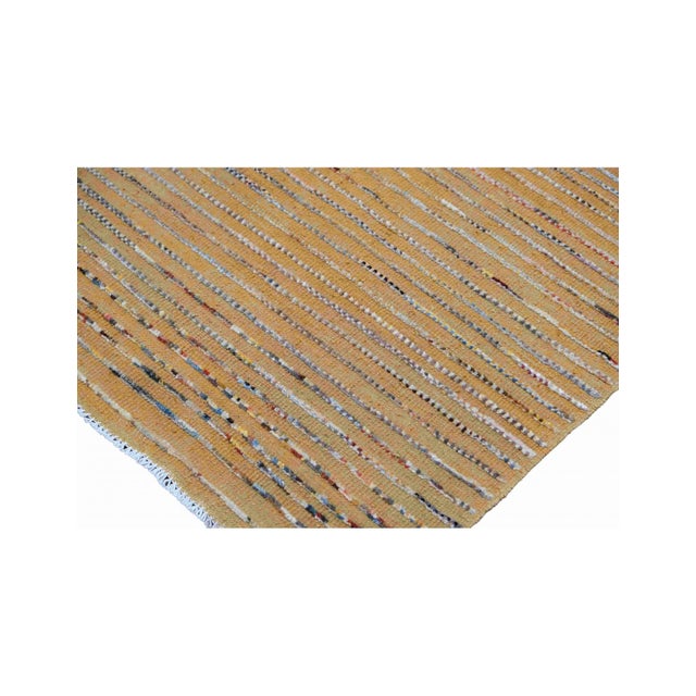 Textile Gold Modern Hand Knotted Wool Rug For Sale - Image 7 of 7