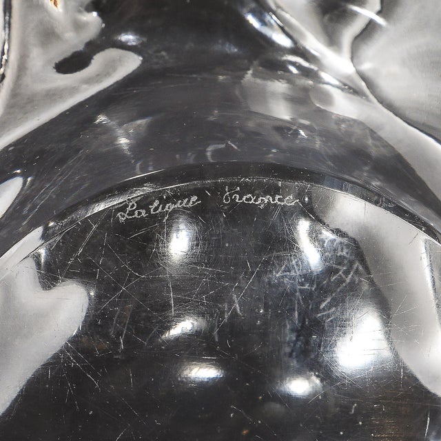 Mid-Century Modernist Crystal "Champs Élysées" Centerpiece Bowl Signed Lalique For Sale - Image 9 of 18