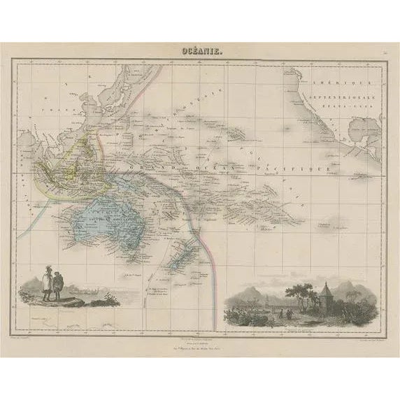 Late 19th Century Map of the Oceans around Australia, Indonesia and New Zealand, 1880 For Sale - Image 5 of 5
