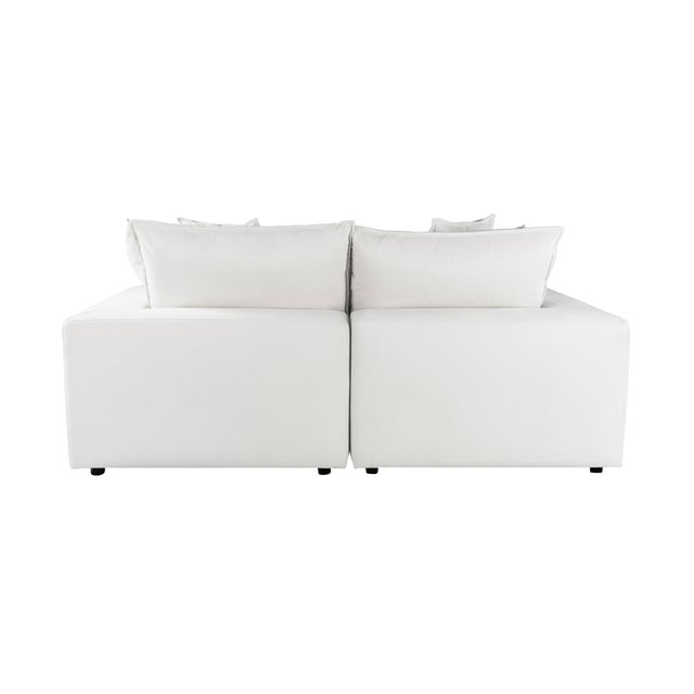 Cali Pearl Performance Fabric Modular Loveseat For Sale In Los Angeles - Image 6 of 8