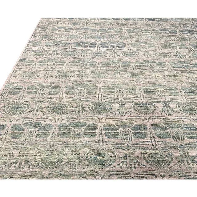 Handwoven Modern Ikat Area Rug 9’3″ X 11’10” For Sale - Image 4 of 12