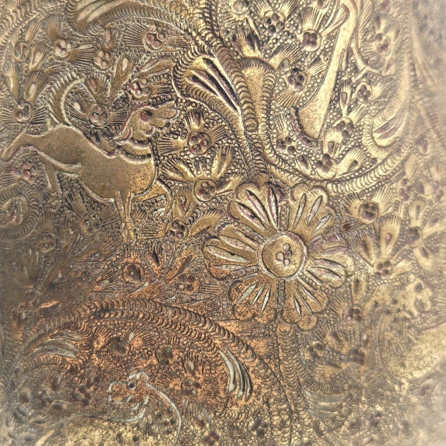 19th Century Islamic Arabic Engraved Brass Jug With Figural Handle For Sale - Image 11 of 13