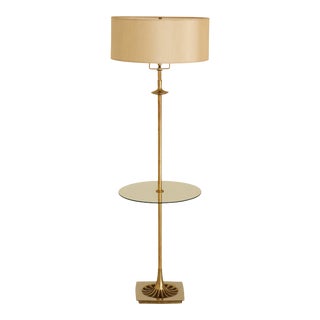 Art Deco Brass and Glass Floor Lamp For Sale