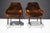Copper Italian Arm Chairs, 1950s, in Parisien Velvet With Brass Tipped Legs For Sale - Image 8 of 8