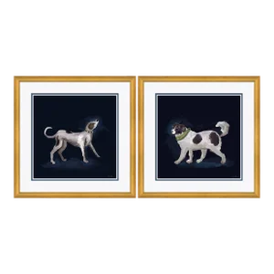 Courtly Pup & Dog by Dana Gibson, Framed Art Prints - Set of 2