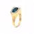 Contemporary Charles Krypell Horseshoe Ring Diamond Blue Topaz 18k Yellow Gold For Sale - Image 3 of 8