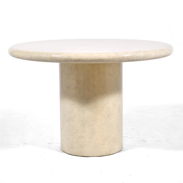 Faux Parchment Center/Dining Table For Sale - Image 4 of 9