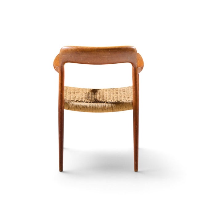Niels Moller Model 57 Mid Century Danish Teak and Rope Captains Dining Chairs - Pair For Sale - Image 9 of 13