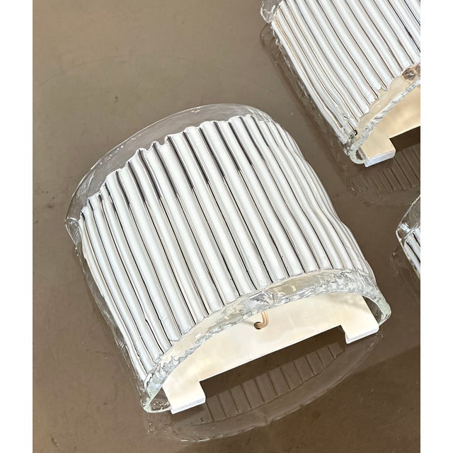 Metal Glass Wall Lamps by Fratelli Toso, 1970s, Set of 3 For Sale - Image 7 of 15