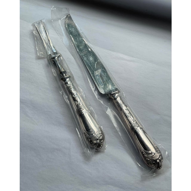 Silver Silver Pair Carving Set, Carving Fork & Carving Knife, La Regence. For Sale - Image 8 of 14