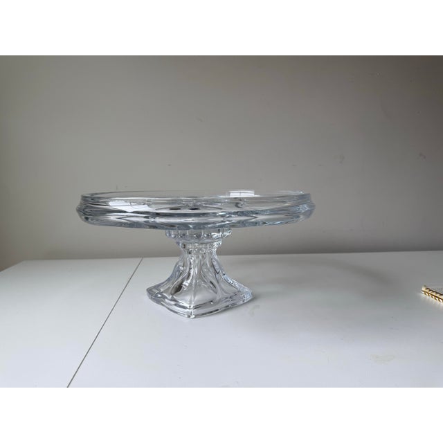 Bohemia 1980s Optic Bohemian Crystal Cake Stand For Sale - Image 4 of 7