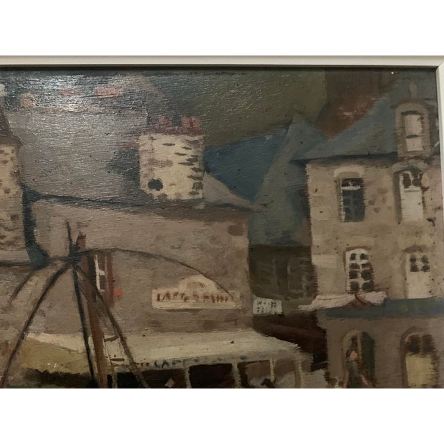 "animated view of the port" oil on canvas signed lower left "herves" very good condition dimensions h 60 x w 50 x 5 cm...