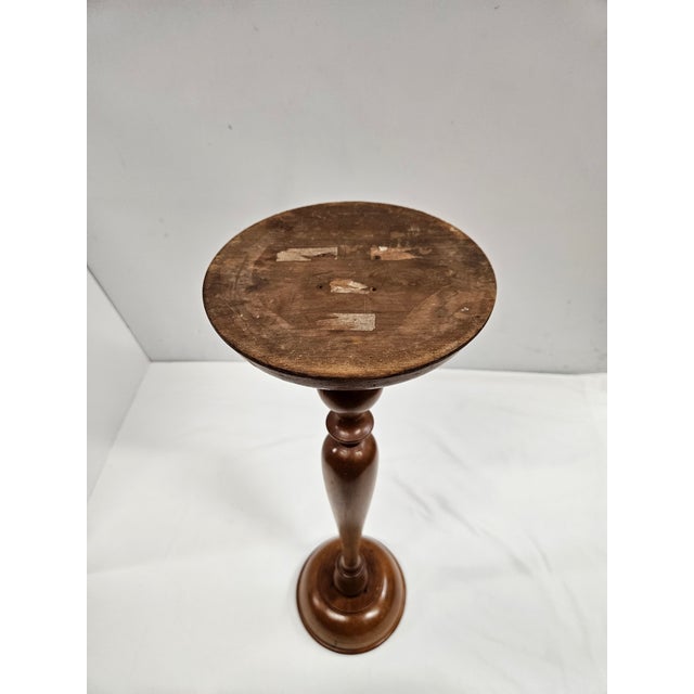 Antique Wooden Candle Stand or Pedestal Bowl For Sale - Image 10 of 12