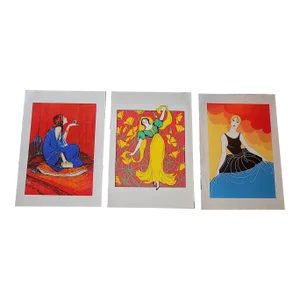 Vintage Elephant Folio Size Art Nouveau Poster Lithographs - Set of 3