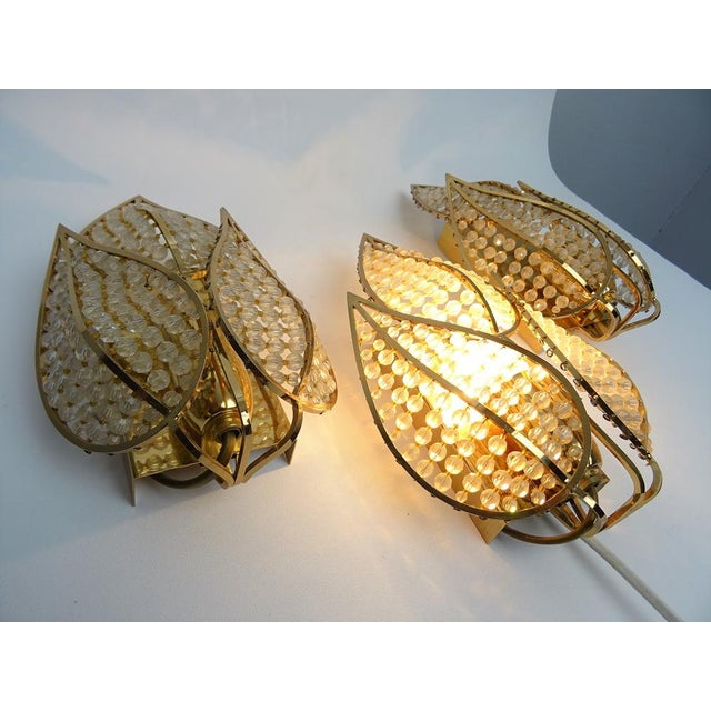 Wall Lamp in Crystal Glass & Gold-Plated Brass from Palwa, 1960s For Sale - Image 10 of 14