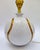White and Gold Ceramic Table Lamp with Crackle Design from Zaccagnini, 1970s For Sale - Image 3 of 10