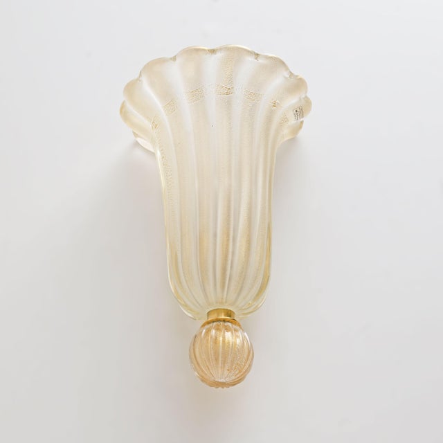 Murano Glass Wall Sconces with Gold Dust Inclusions, 2000, Set of 2 For Sale - Image 6 of 10