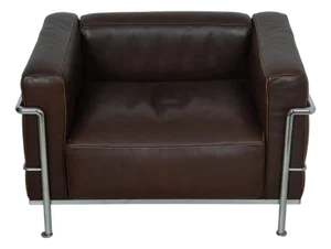 LC3 Lounge Chair in Brown Leather by Le Corbusier, 1990s