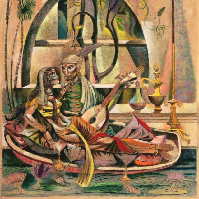 Signed lower right, 'Dusso' for Leon D'Usseau, Jr. (American, 1918-1991) and painted circa 1965. A substantial oil...