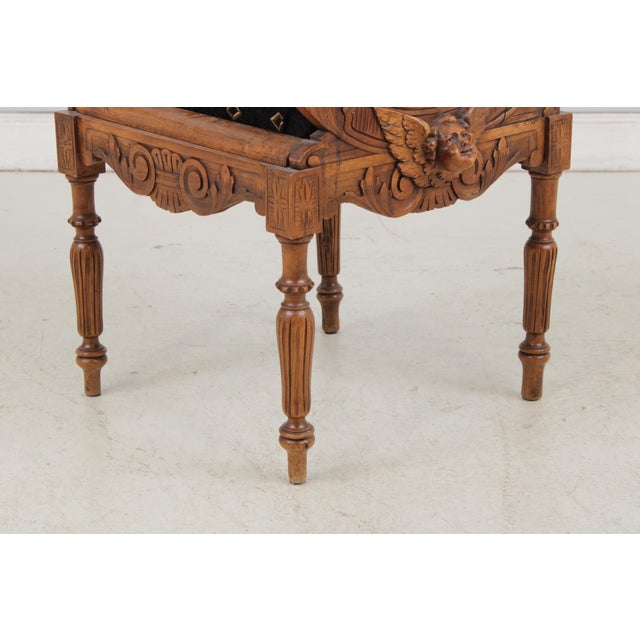 Pair Vintage Continental Figural Carved Armchairs For Sale - Image 9 of 18