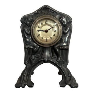 Antique German Art Nouveau Desk Clock For Sale