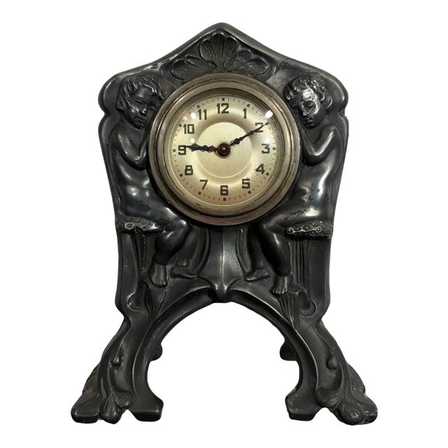 Antique German Art Nouveau Desk Clock For Sale