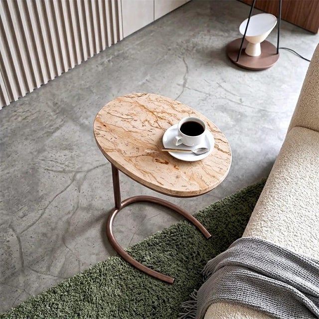 Narrow Marble Top Side Table from Forzini For Sale - Image 11 of 11
