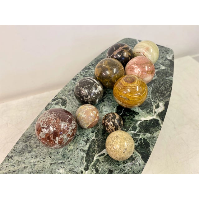 Selection of Specimen Marble and Stone Spheres, Set of 10 For Sale - Image 3 of 13