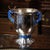 An exquisite 20th century italian solid silver and lapis lazuli champagne / wine cooler. Generously sized with trophy-...