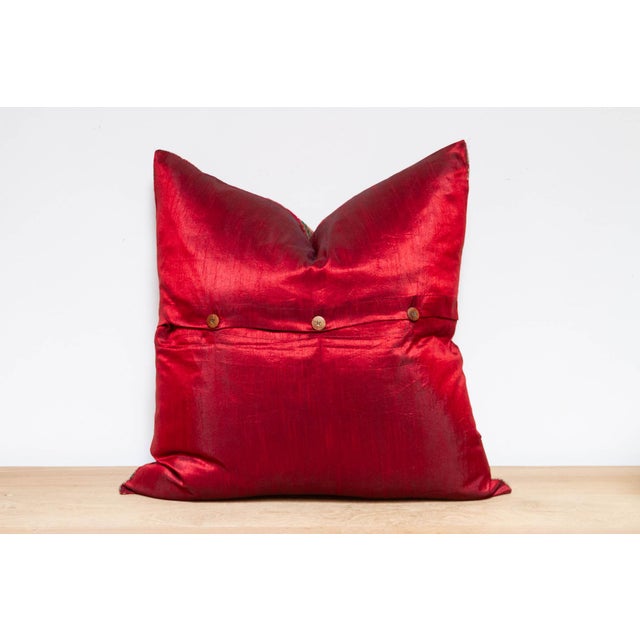 Cherry Festive Silk Euro Pillow Cover For Sale In Los Angeles - Image 6 of 7