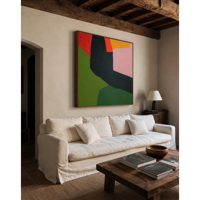This abstract artwork explores the power of contrasts through a composition where forms meet with striking clarity. Deep...