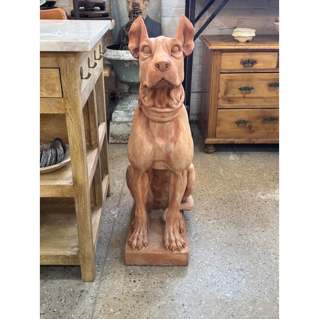 Italian Terracotta Dog Statue For Sale - Image 6 of 8