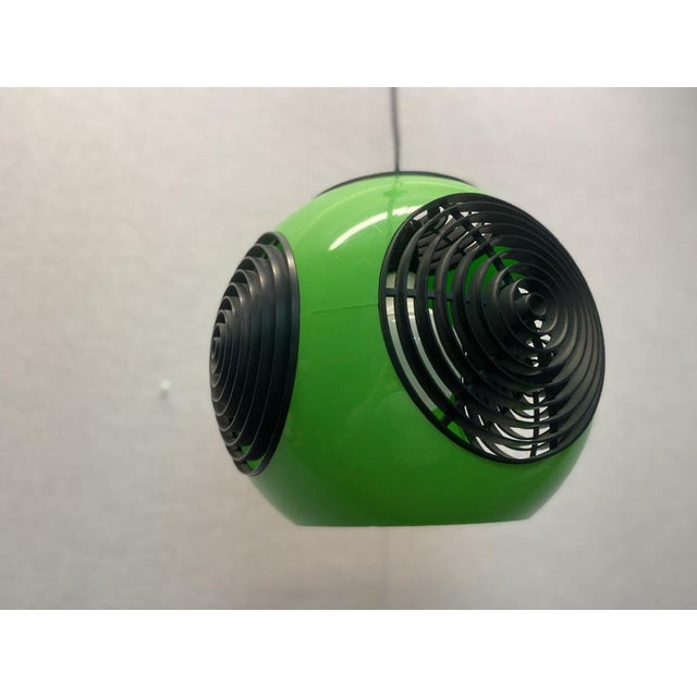 Vintage Ufo Ceiling Lamp in Green Plastic and with Black Grids from Massive Lighting, 1970s For Sale - Image 6 of 18